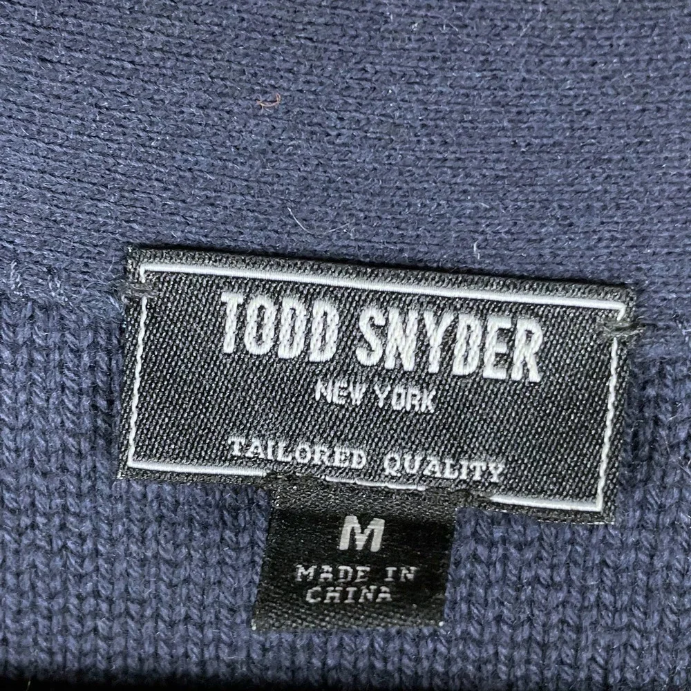 SOLD-NEW Todd Snyder Navy Blue Cardigan Sweater Vertical Stripe Button Front - Picture 6 of 8